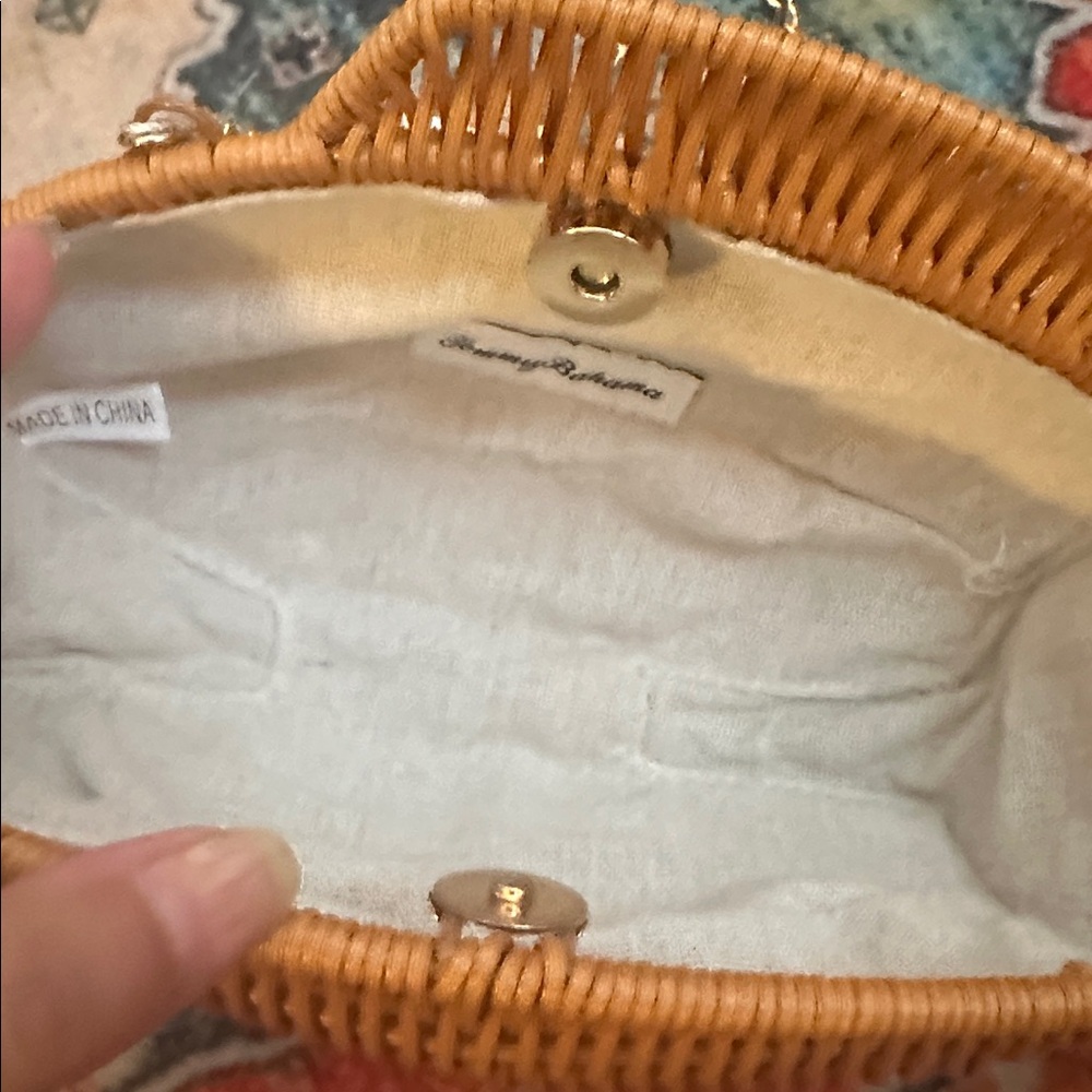 NWT Tommy Bahama Wicker Fish Handbag - Picture 8 of 11